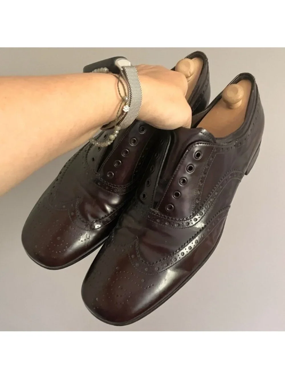 Prada Brown Leather Wingtip Brogues Dress Shoes - 9.5 🇮🇹